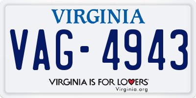 VA license plate VAG4943