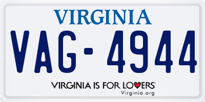 VA license plate VAG4944