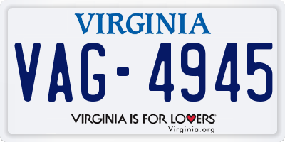 VA license plate VAG4945