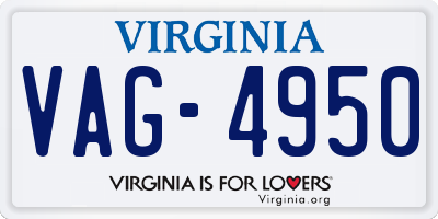 VA license plate VAG4950