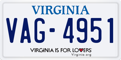 VA license plate VAG4951