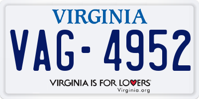 VA license plate VAG4952