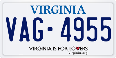 VA license plate VAG4955