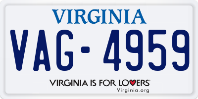 VA license plate VAG4959