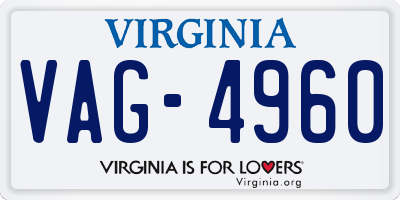 VA license plate VAG4960