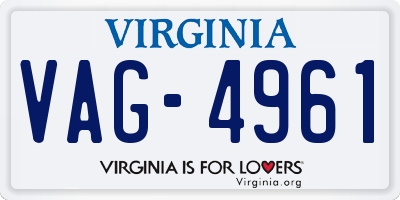 VA license plate VAG4961