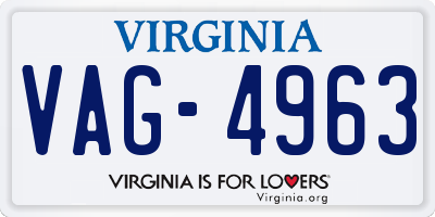 VA license plate VAG4963