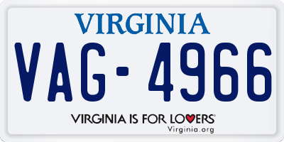 VA license plate VAG4966
