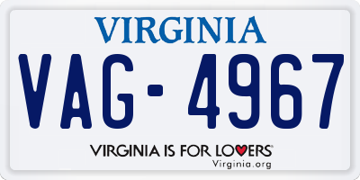 VA license plate VAG4967