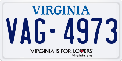 VA license plate VAG4973