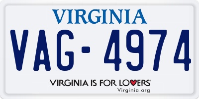 VA license plate VAG4974