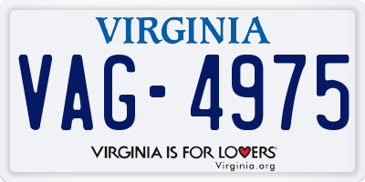 VA license plate VAG4975