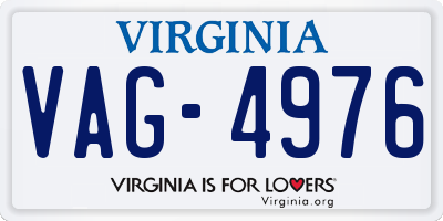 VA license plate VAG4976