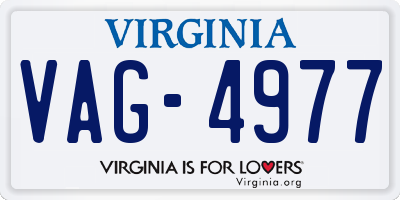 VA license plate VAG4977