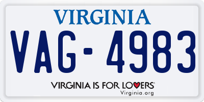 VA license plate VAG4983