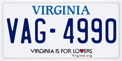 VA license plate VAG4990