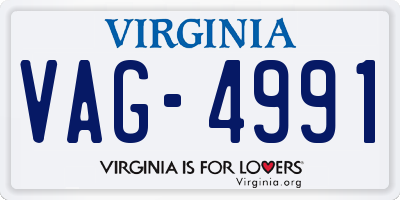 VA license plate VAG4991