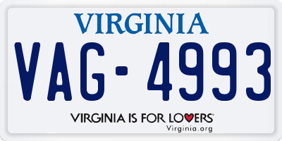 VA license plate VAG4993