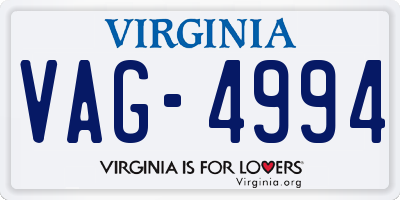 VA license plate VAG4994