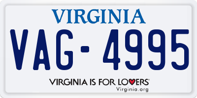 VA license plate VAG4995