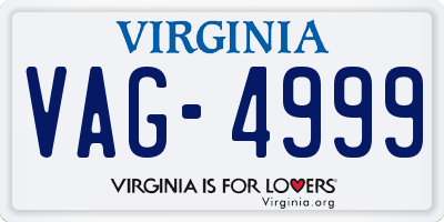VA license plate VAG4999