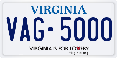 VA license plate VAG5000