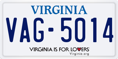 VA license plate VAG5014