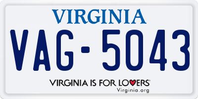 VA license plate VAG5043