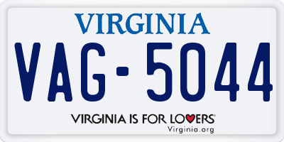 VA license plate VAG5044
