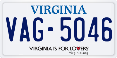 VA license plate VAG5046