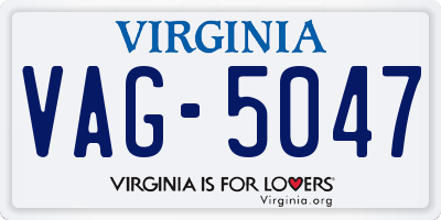 VA license plate VAG5047