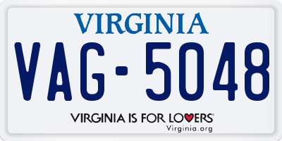 VA license plate VAG5048