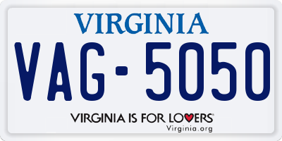 VA license plate VAG5050