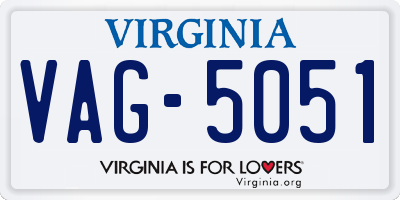VA license plate VAG5051