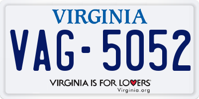 VA license plate VAG5052
