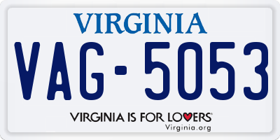 VA license plate VAG5053