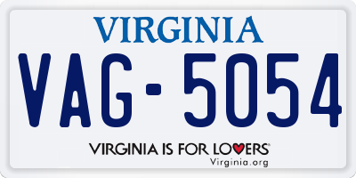 VA license plate VAG5054