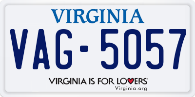 VA license plate VAG5057