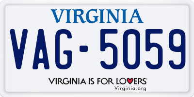 VA license plate VAG5059