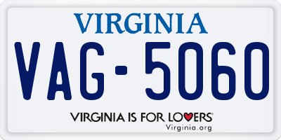 VA license plate VAG5060