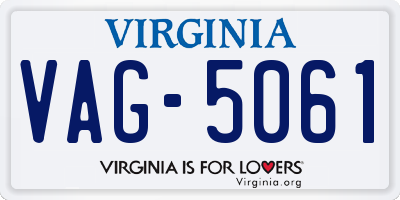 VA license plate VAG5061