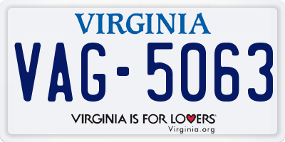 VA license plate VAG5063