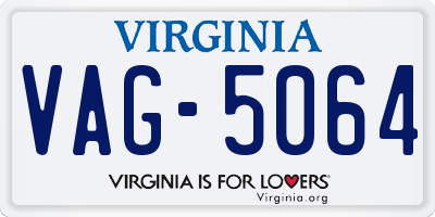 VA license plate VAG5064