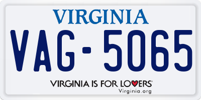 VA license plate VAG5065