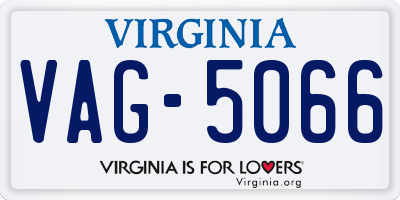 VA license plate VAG5066