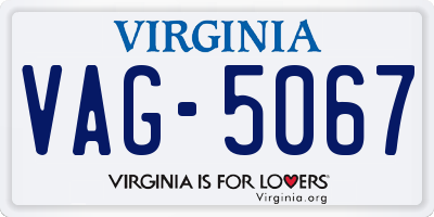 VA license plate VAG5067