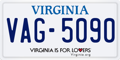 VA license plate VAG5090