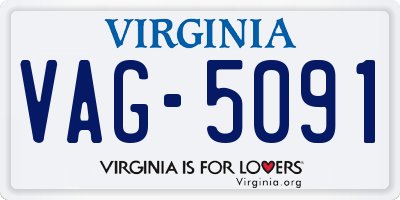 VA license plate VAG5091