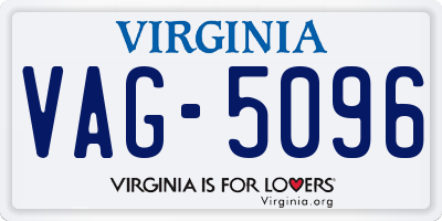 VA license plate VAG5096