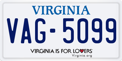 VA license plate VAG5099